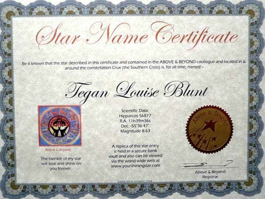 Star Certificate